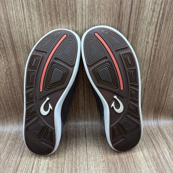 OLUKAI NOHEA PAE Mustang Knit Tan Khaki Men’s Size 13 Slip On Loafer Shoes - Picture 6 of 9